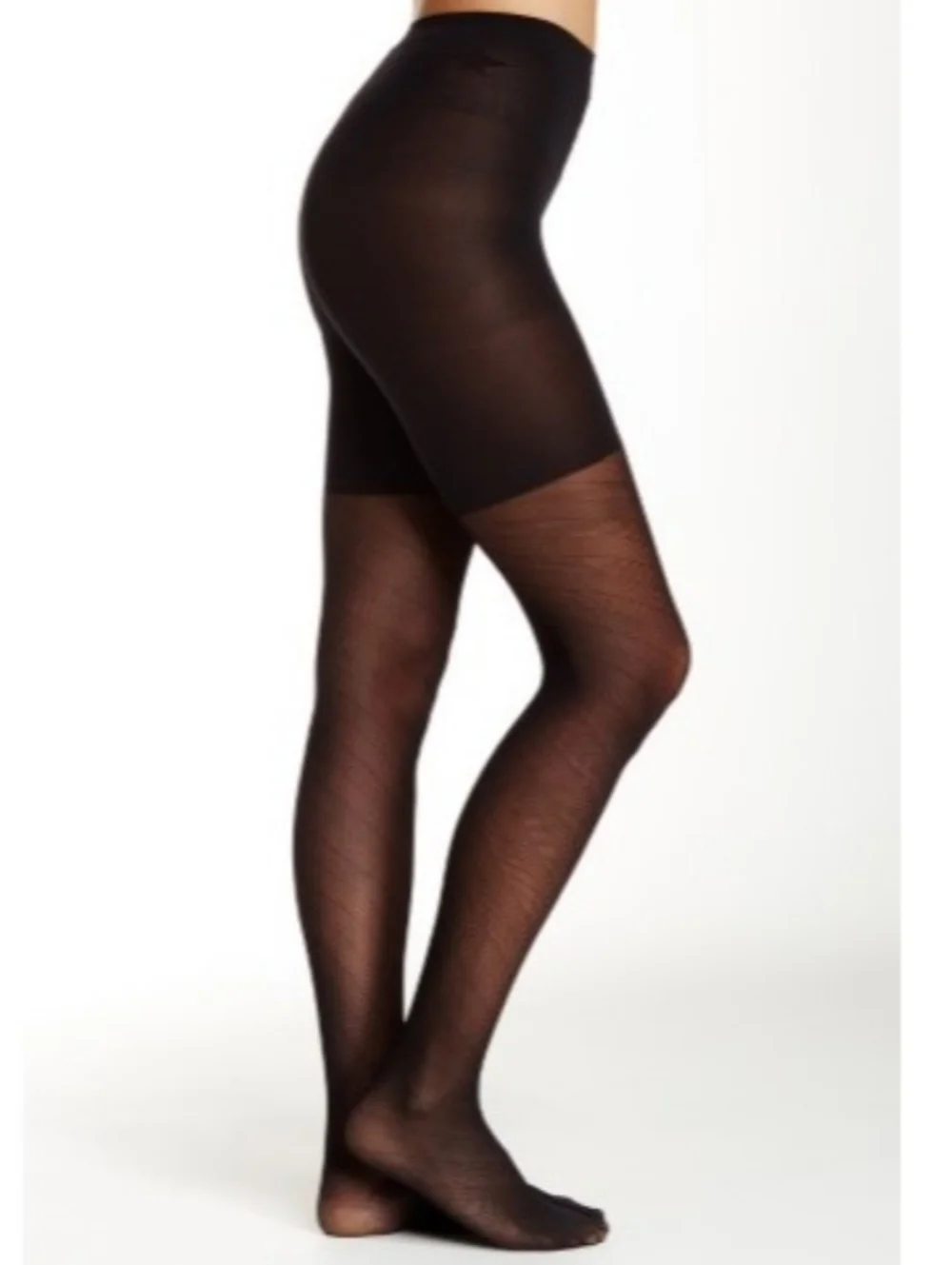 SPANX Center-Stage Black Patterned Shaping Tights